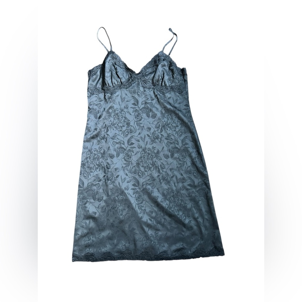 Banana Republic Black Floral Lace Slip Dress Size Medium 90s